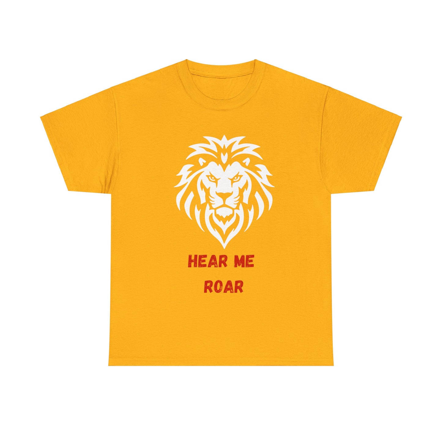 Hear me Roar T-Shirt, Bright, vibrant, make a statement t-shirt. This is for the bold, certain, animal lover, who adores a cat. Full with paw on the rear. Wildlife.