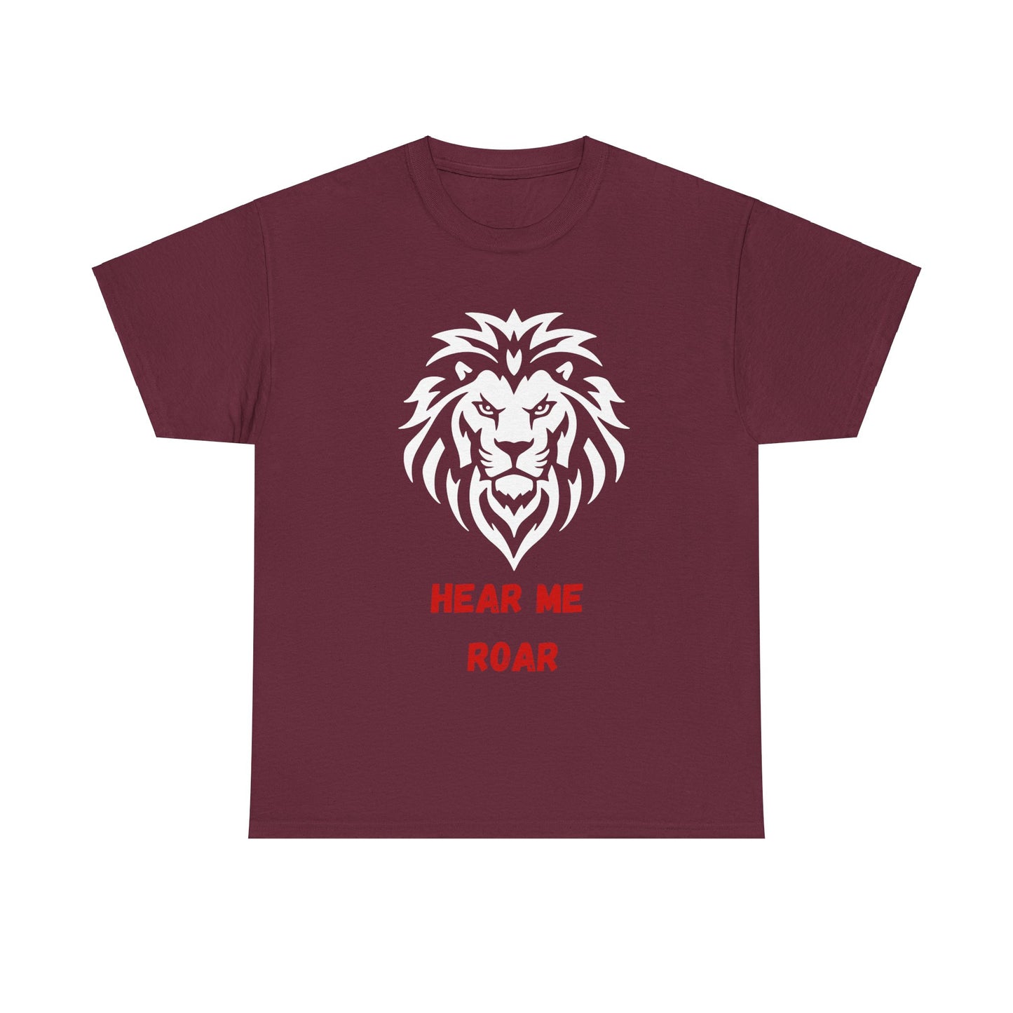 Hear me Roar T-Shirt, Bright, vibrant, make a statement t-shirt. This is for the bold, certain, animal lover, who adores a cat. Full with paw on the rear. Wildlife.