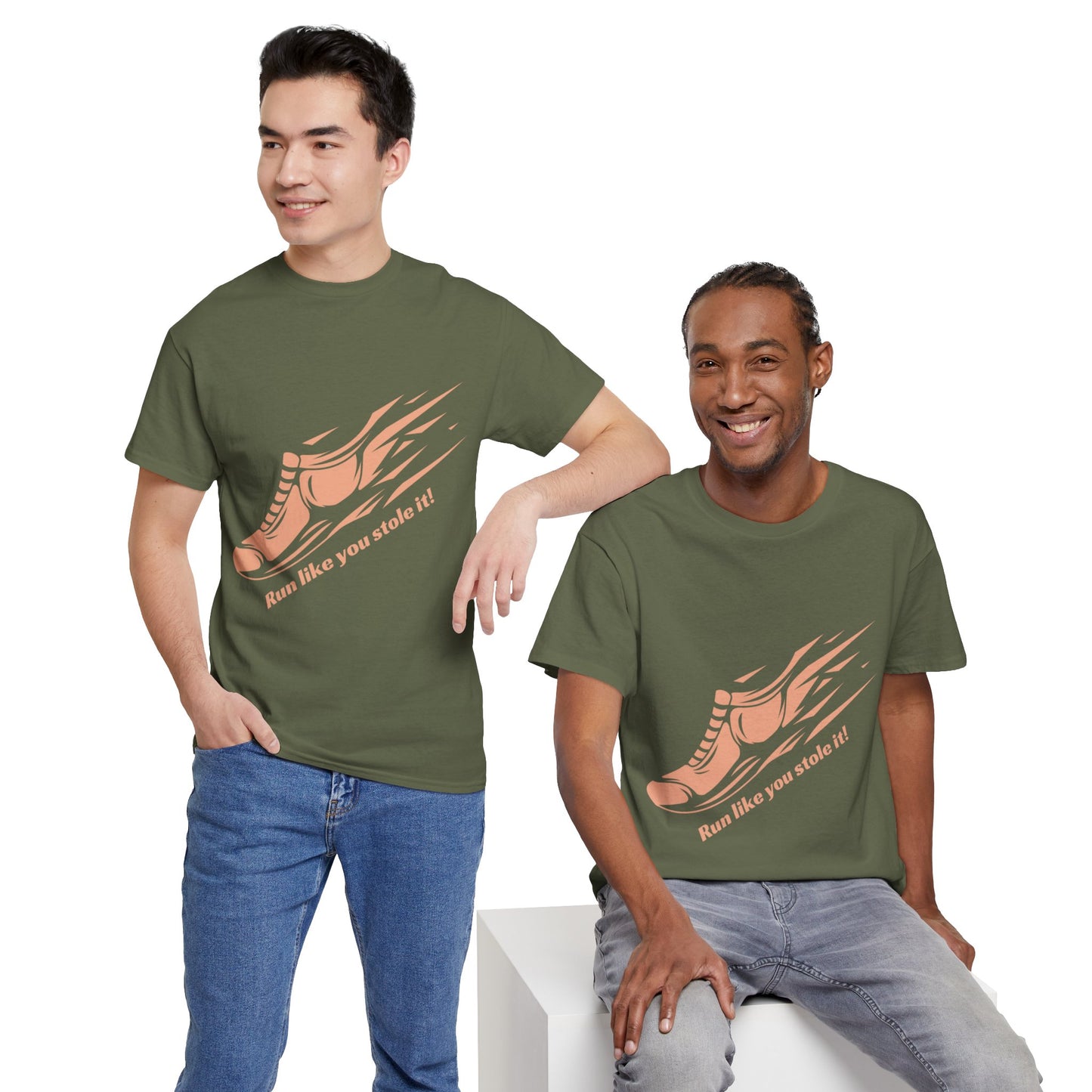 Unisex Heavy Cotton Tee - Run Like You Stole It