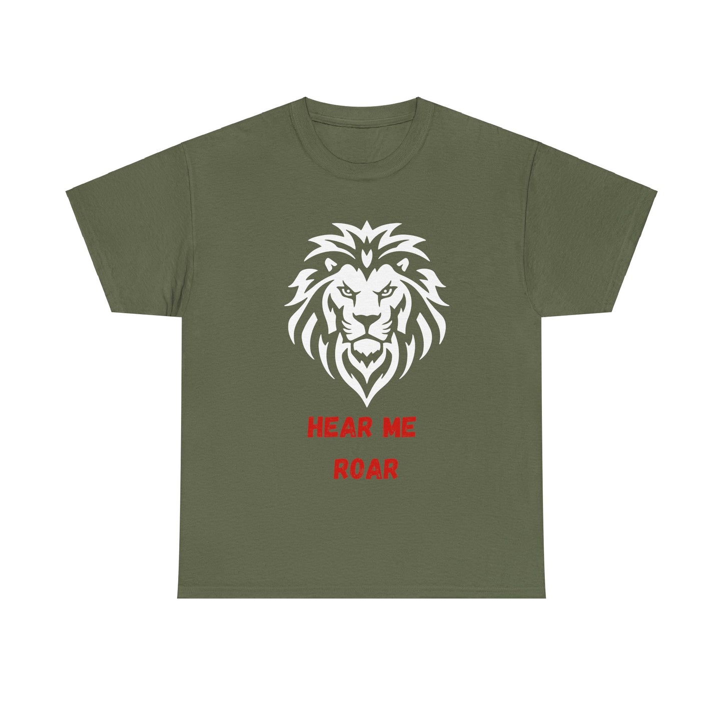 Hear me Roar T-Shirt, Bright, vibrant, make a statement t-shirt. This is for the bold, certain, animal lover, who adores a cat. Full with paw on the rear. Wildlife.
