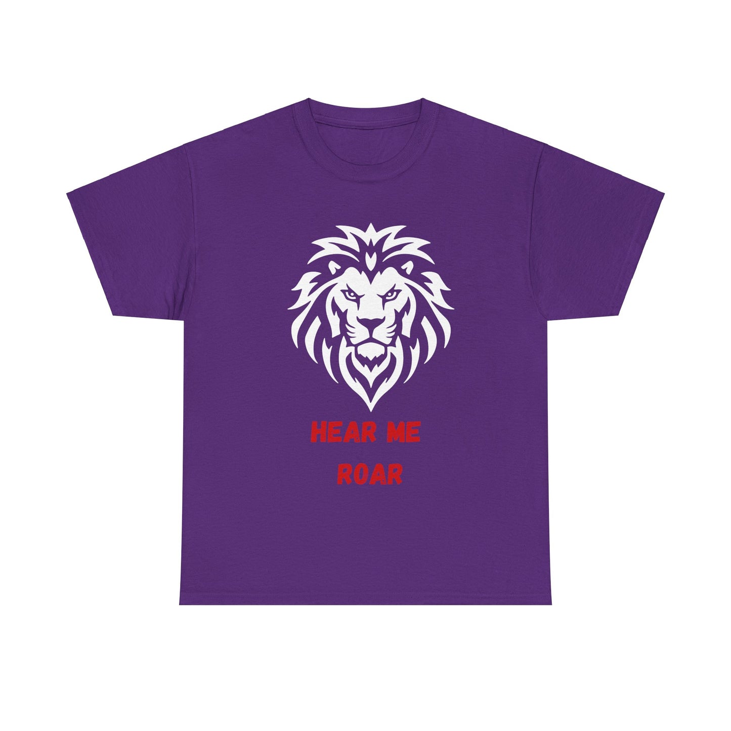 Hear me Roar T-Shirt, Bright, vibrant, make a statement t-shirt. This is for the bold, certain, animal lover, who adores a cat. Full with paw on the rear. Wildlife.