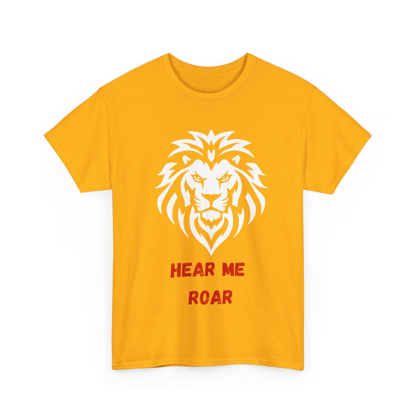 Hear me Roar T-Shirt, Bright, vibrant, make a statement t-shirt. This is for the bold, certain, animal lover, who adores a cat. Full with paw on the rear. Wildlife.
