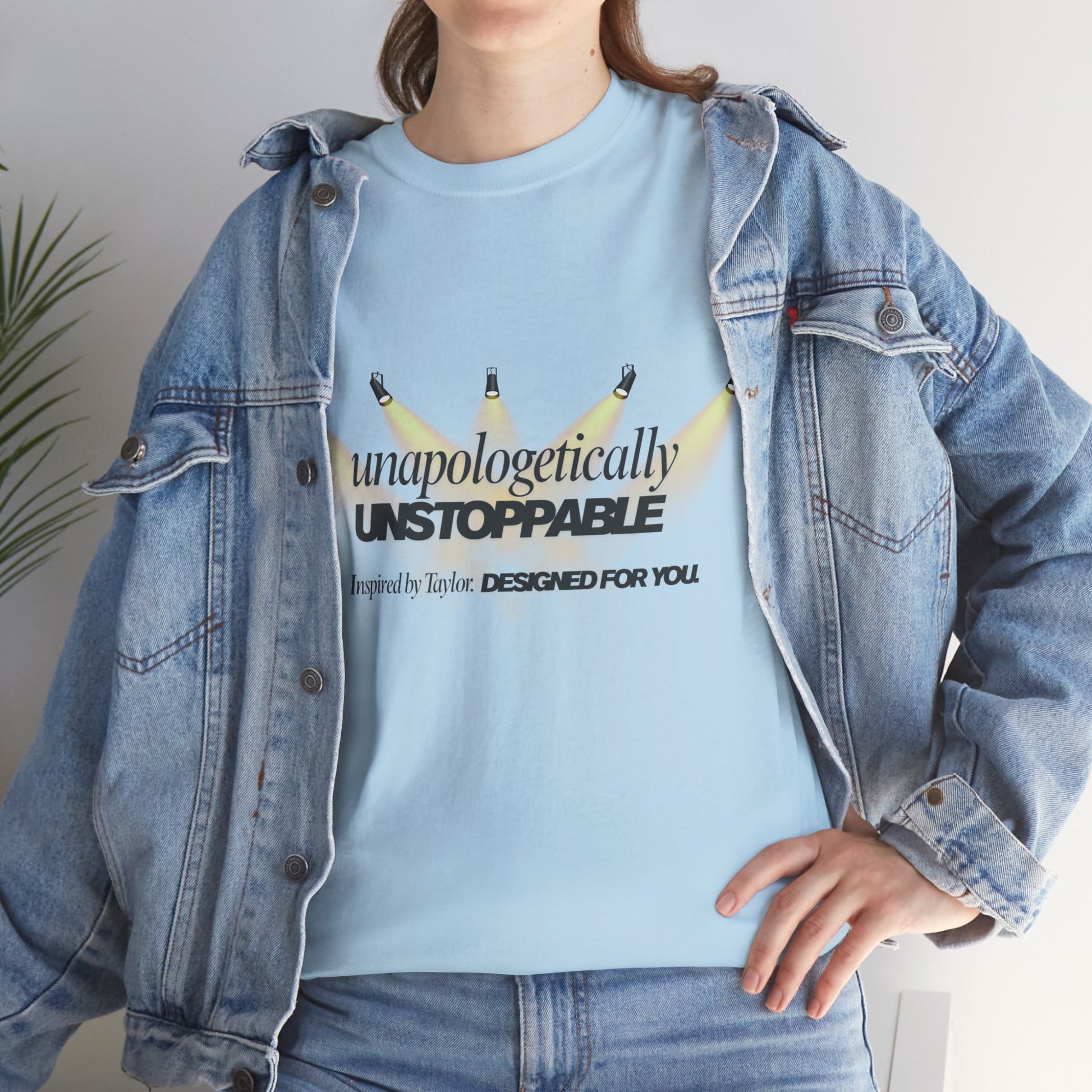 Statement tee with 'Unapologetically Unstoppable' design — inspired by Unapologetic Icon - Taylor Swift. Fashion for bold self-expression.