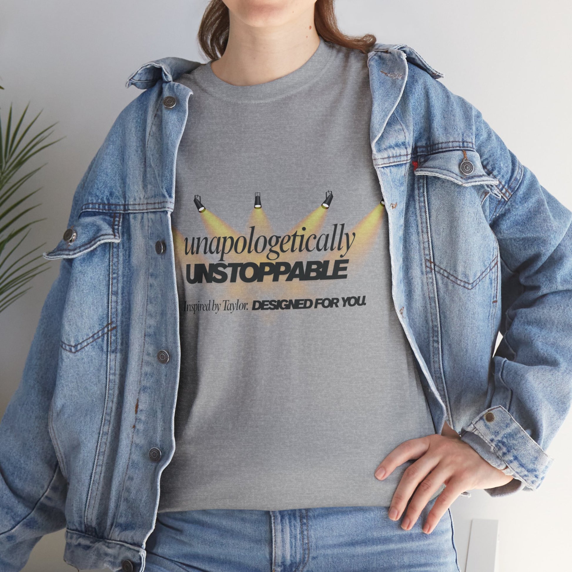 Statement tee with 'Unapologetically Unstoppable' design — inspired by Unapologetic Icon - Taylor Swift. Fashion for bold self-expression.