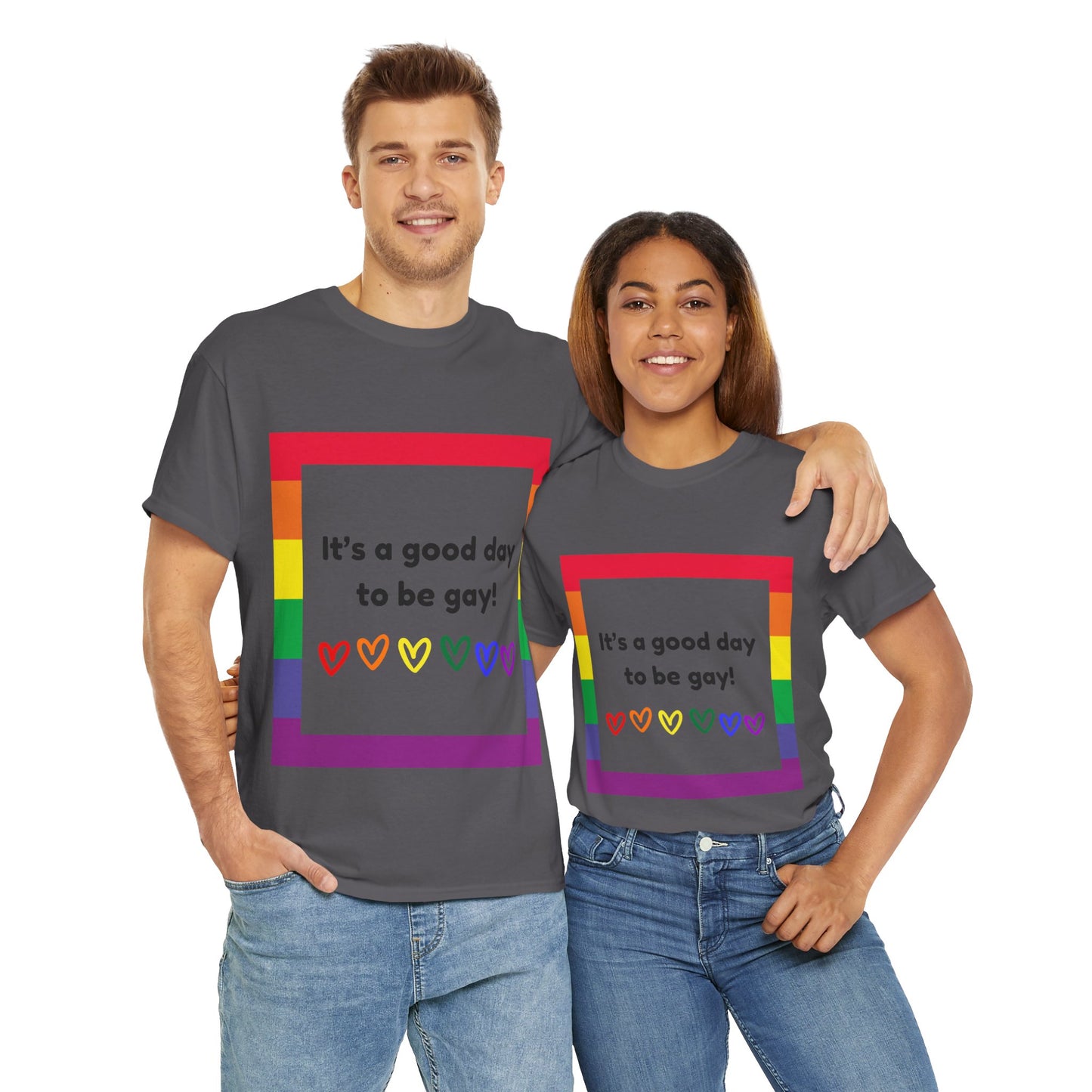 Unisex Heavy Cotton Tee - Good Day To Be Gay