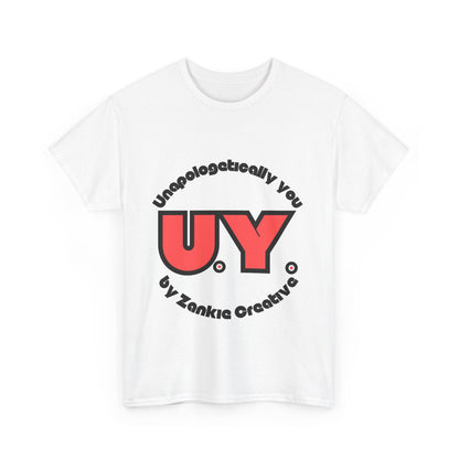 Unapologetically You logo t-shirt featuring bold minimalist design, celebrating individuality and self-expression; ethically sourced cotton, UK-printed, perfect for everyday empowerment and casual streetwear fashion. For all those who strive to be Unapologetically You. 