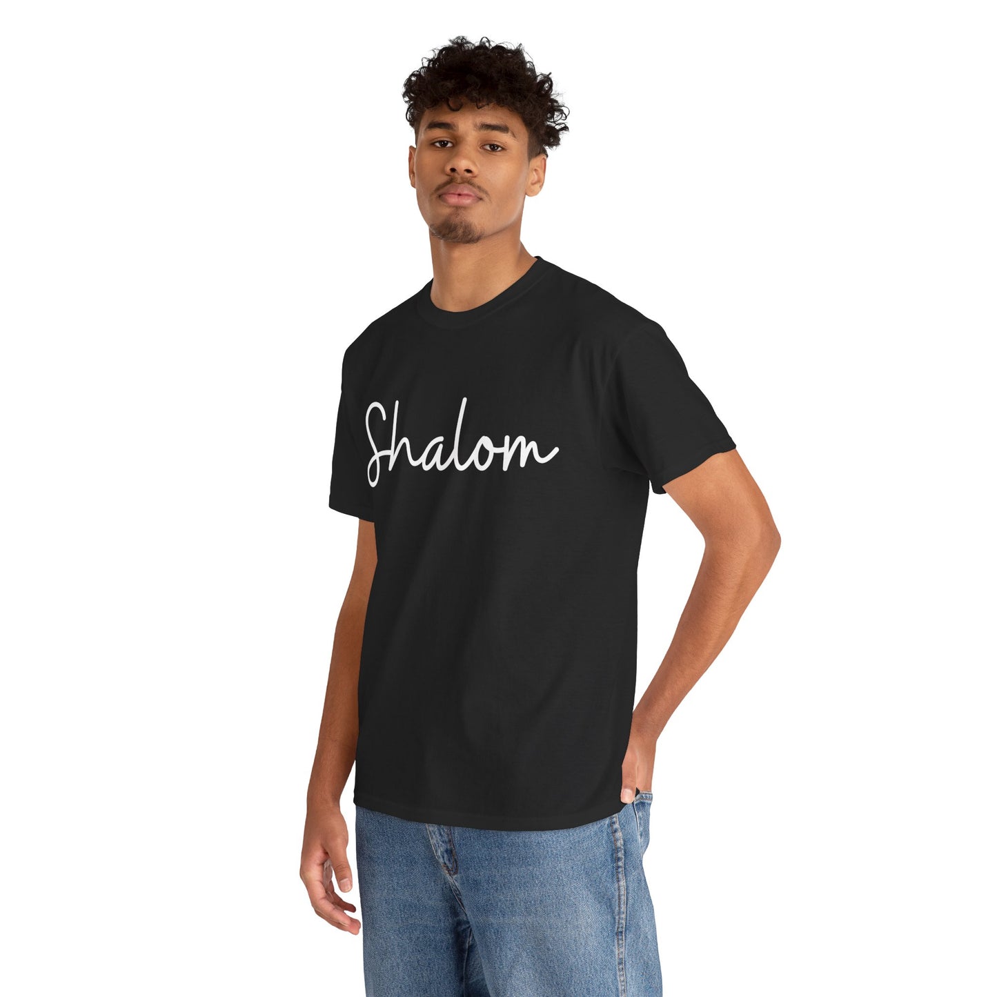 "Shalom" & "Shalom" (Hebrew Greetings) Unisex Heavy Cotton Tee
