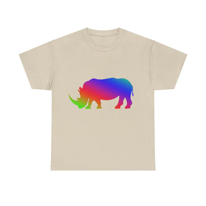 Vibrant, rainbow, colourful Rhino. Ideal for any animal or wildlife lover.  T-SHIRT Use your imagine, bringing magic and sparkle to your life.