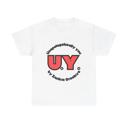 Unapologetically You logo t-shirt featuring bold minimalist design, celebrating individuality and self-expression; ethically sourced cotton, UK-printed, perfect for everyday empowerment and casual streetwear fashion. For all those who strive to be Unapologetically You. 