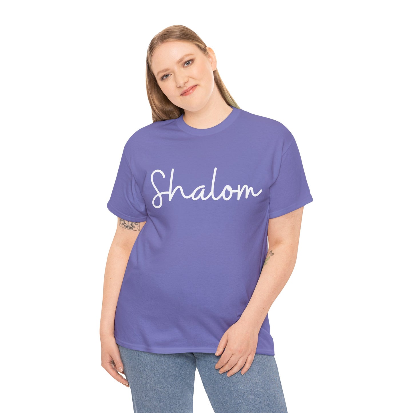 "Shalom" & "Shalom" (Hebrew Greetings) Unisex Heavy Cotton Tee