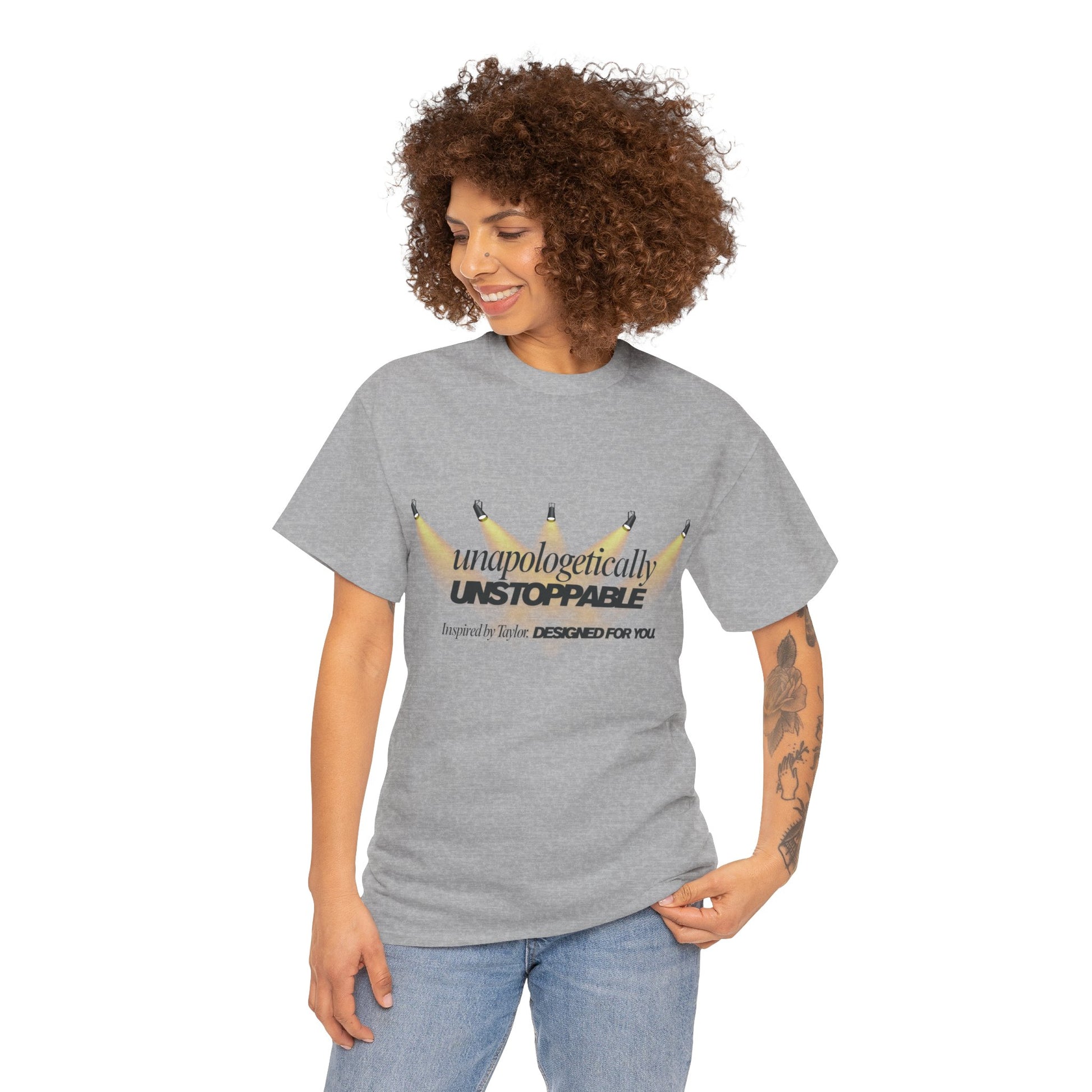 Statement tee with 'Unapologetically Unstoppable' design — inspired by Unapologetic Icon - Taylor Swift. Fashion for bold self-expression.