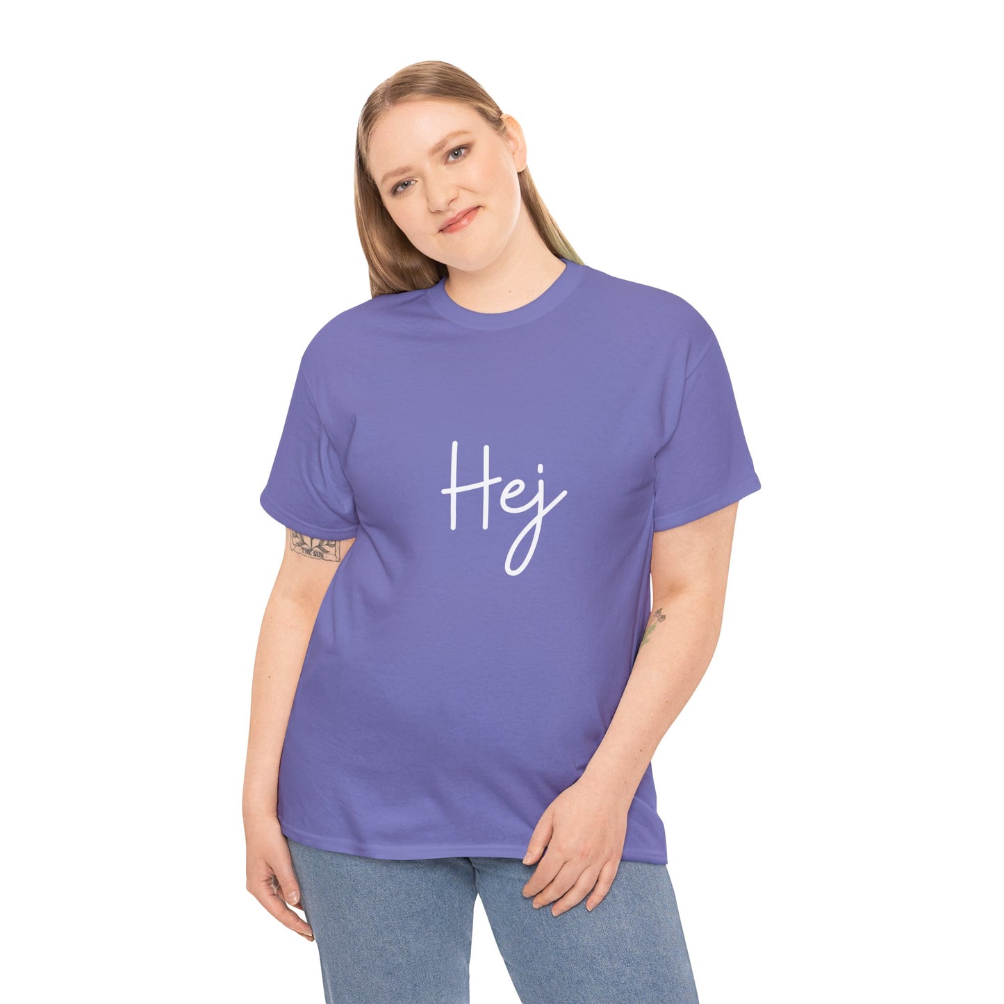 "Hej" & "Farvel" (Danish Greetings) Unisex Heavy Cotton Tee