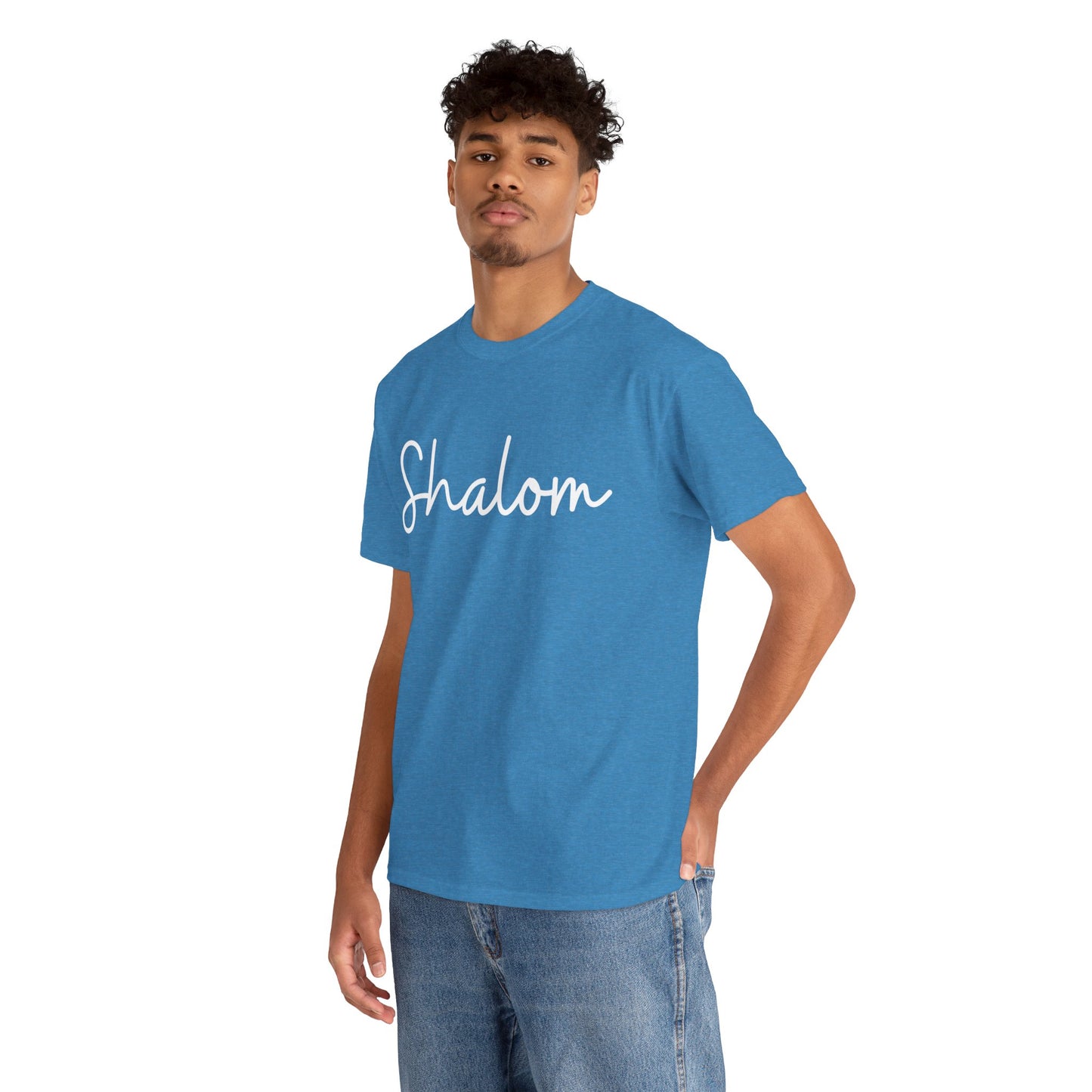 "Shalom" & "Shalom" (Hebrew Greetings) Unisex Heavy Cotton Tee