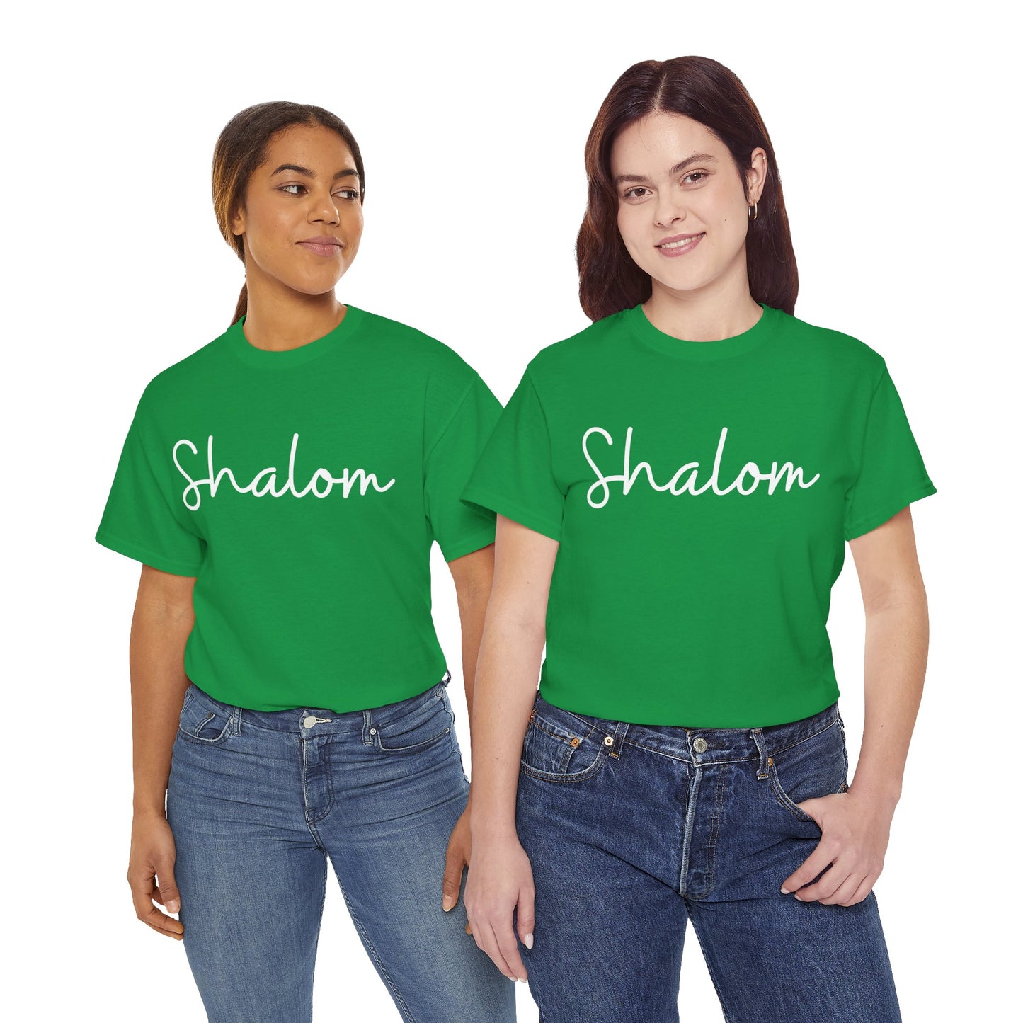 "Shalom" & "Shalom" (Hebrew Greetings) Unisex Heavy Cotton Tee