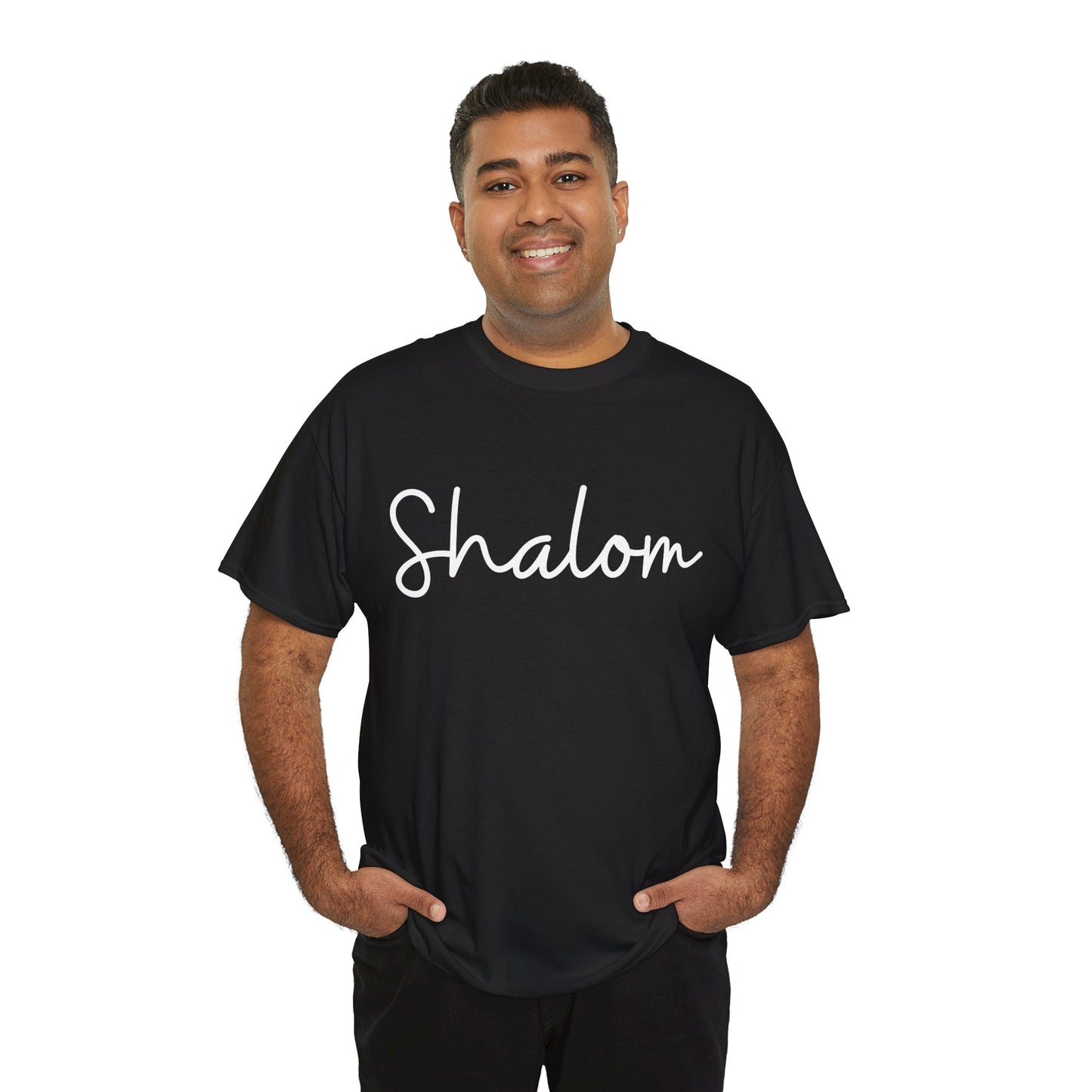 "Shalom" & "Shalom" (Hebrew Greetings) Unisex Heavy Cotton Tee