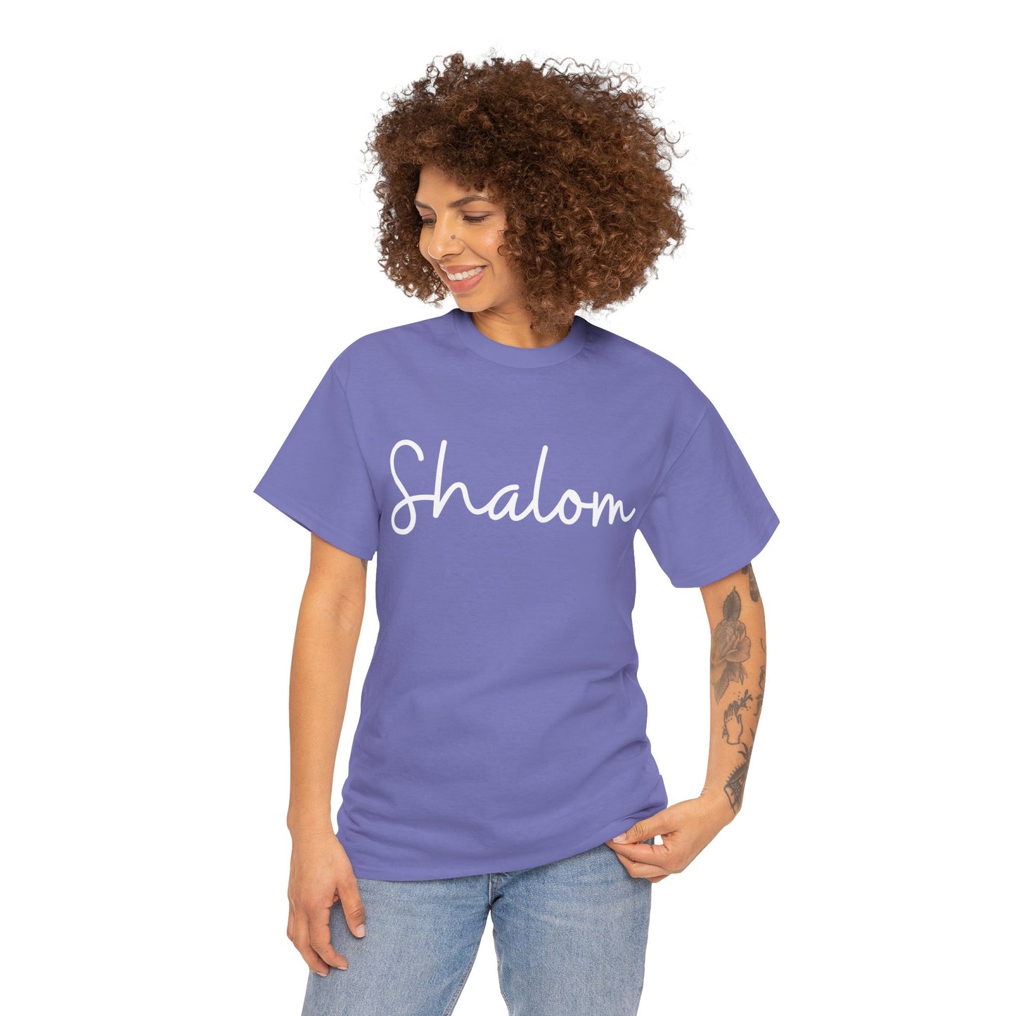"Shalom" & "Shalom" (Hebrew Greetings) Unisex Heavy Cotton Tee