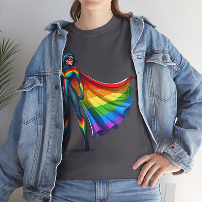 Super Gay Unisex T-Shirt by Unapologetically You featuring exclusive Zankie Creative design; bold LGBTQ+ pride apparel perfect for Pride Month, everyday wear, and celebrating queer identity.