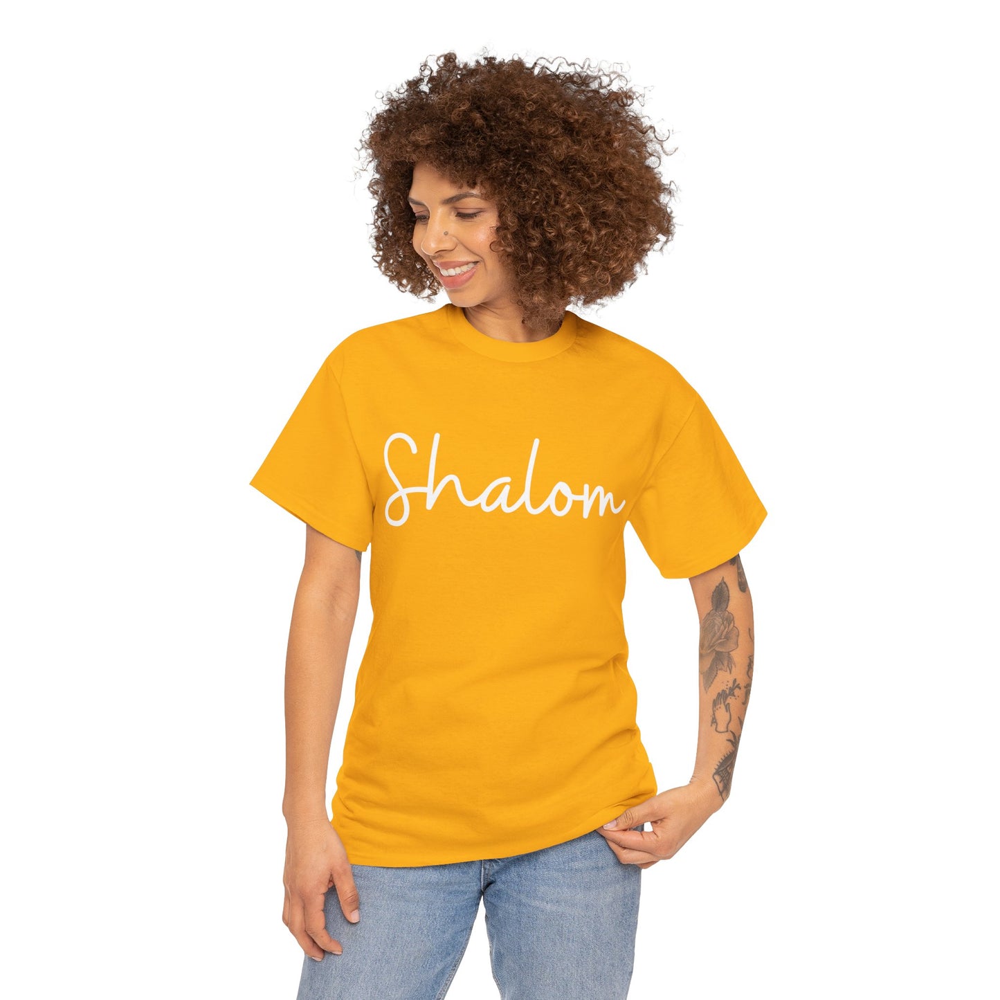 "Shalom" & "Shalom" (Hebrew Greetings) Unisex Heavy Cotton Tee