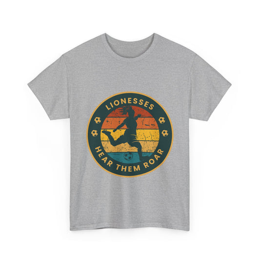 Lionesses Roar unisex t-shirt – bold women's football tee inspired by England Lionesses, empowering soccer shirt for fans of UEFA Women's Euro 2025 and female athletes.