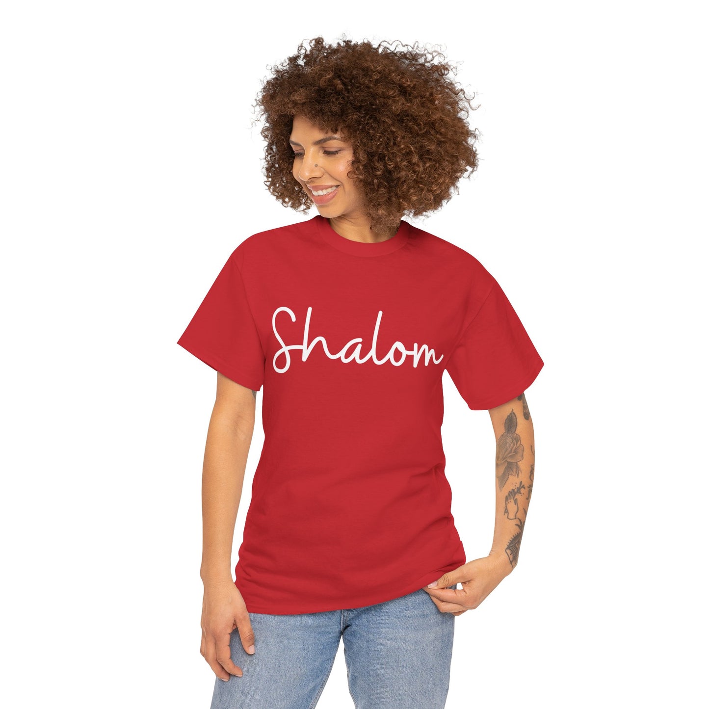 "Shalom" & "Shalom" (Hebrew Greetings) Unisex Heavy Cotton Tee