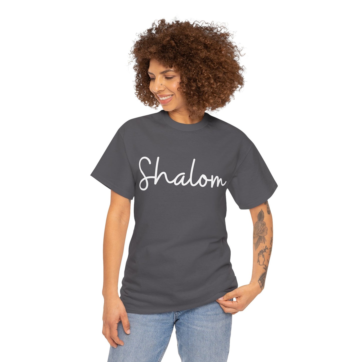 "Shalom" & "Shalom" (Hebrew Greetings) Unisex Heavy Cotton Tee