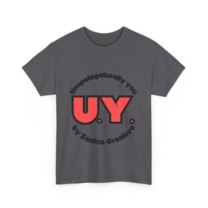 Unapologetically You logo t-shirt featuring bold minimalist design, celebrating individuality and self-expression; ethically sourced cotton, UK-printed, perfect for everyday empowerment and casual streetwear fashion. For all those who strive to be Unapologetically You. 